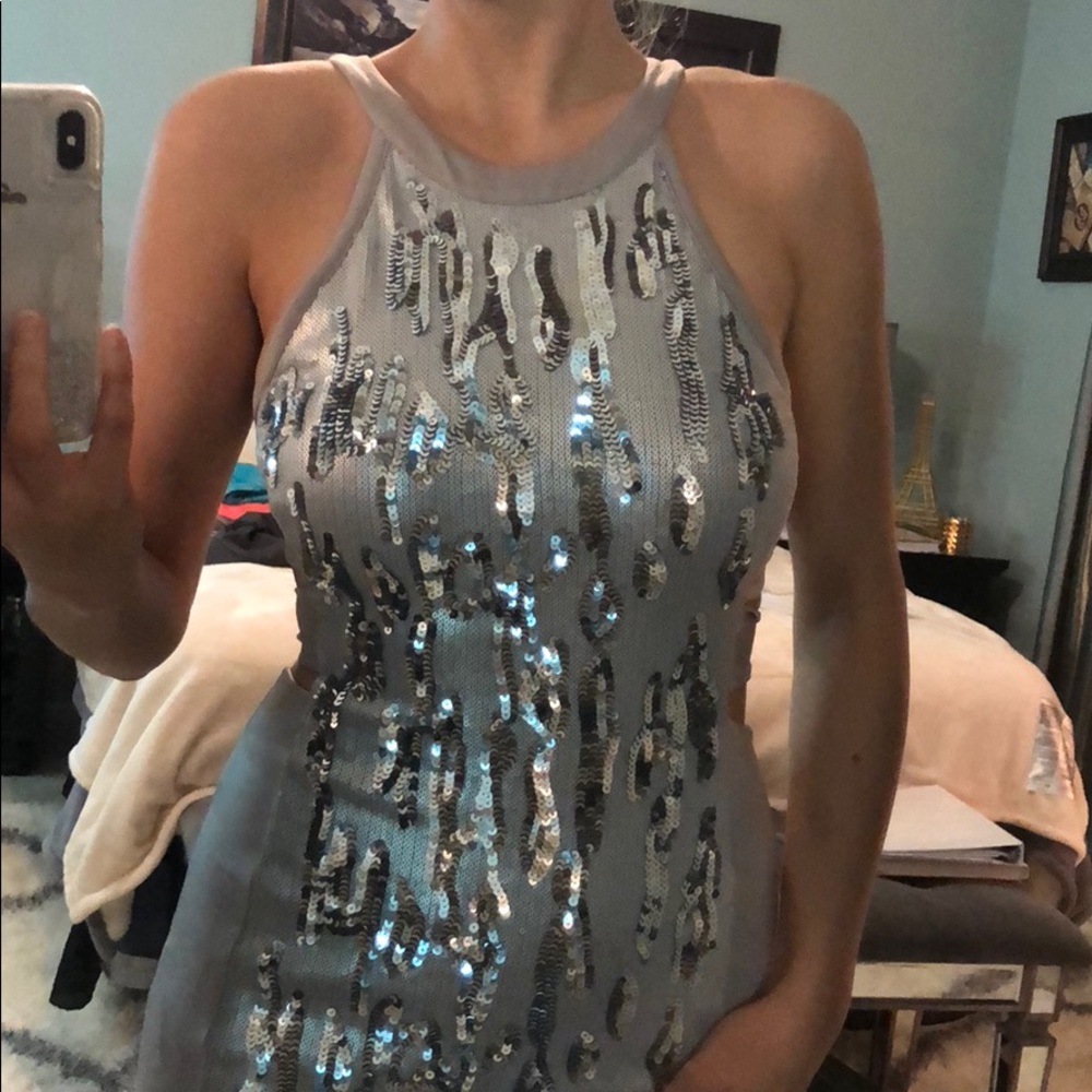 Grey sequin Bebe dress